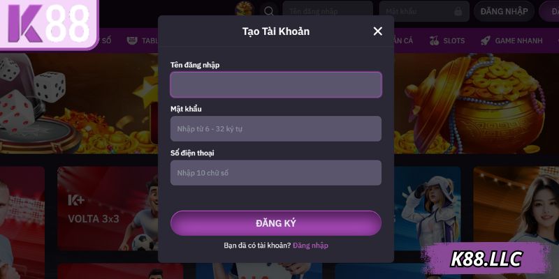 Một số lưu ý quan trọng khi tạo tài khoản tại K88