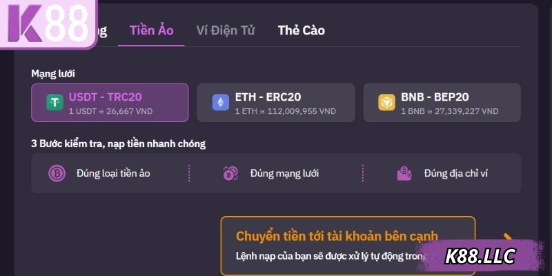 Hệ thống tiền ảo với nhiều loại hỗ trợ giao dịch nhanh