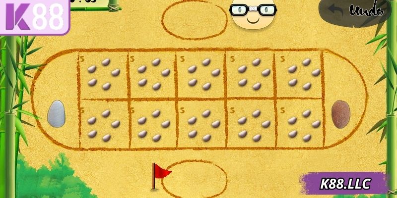 Bố cục chơi ô ăn quan K88 khá đơn giản